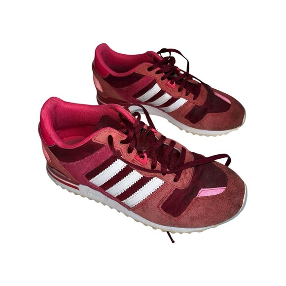Adidas ZX 700 G95955 Burgundy Red White Suede Sneakers US size 8 - Picture 5 of 16